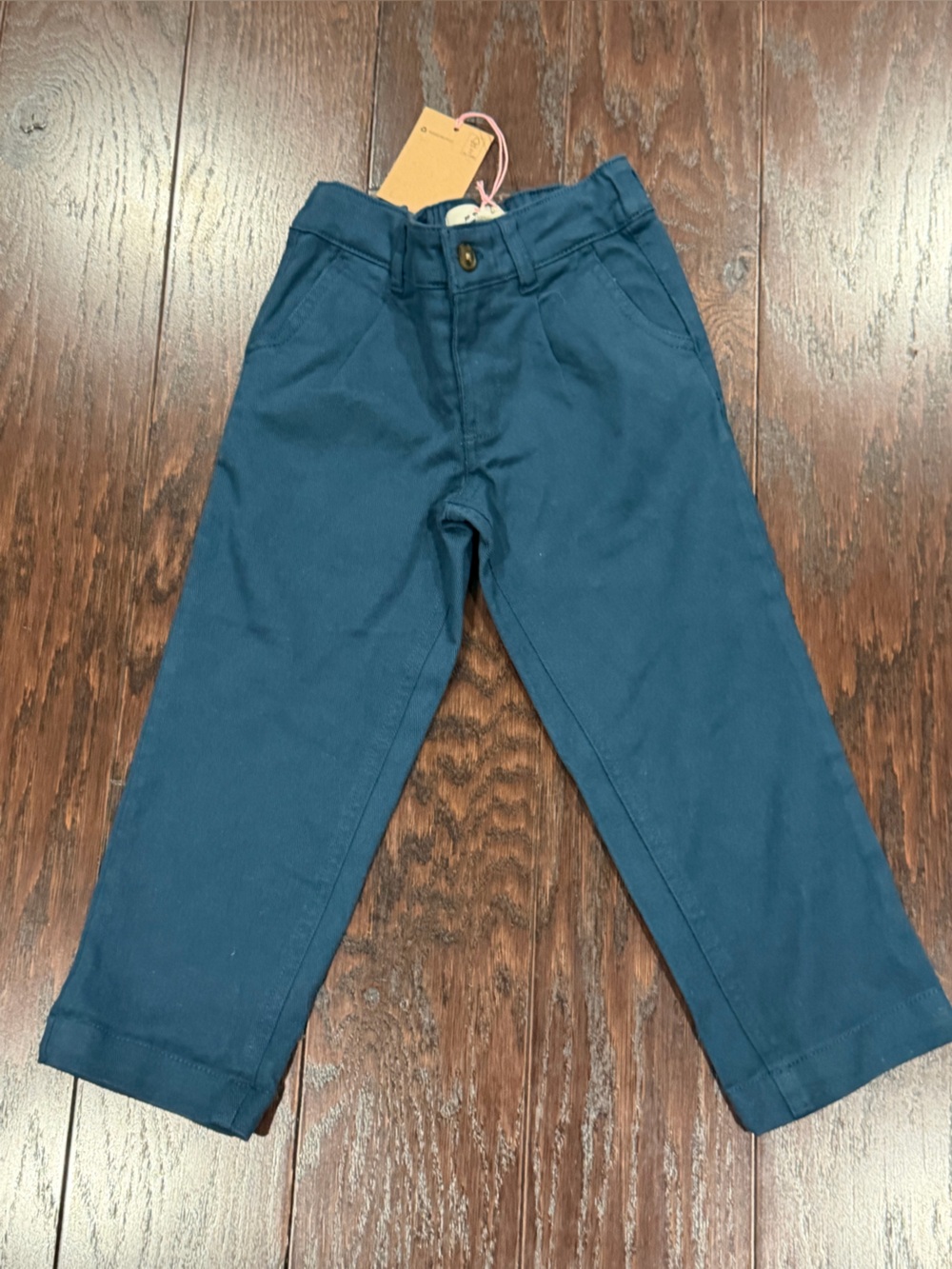 Mini Boden Kid boys size 3-4 Y Dark Teal Chino Trousers NEW